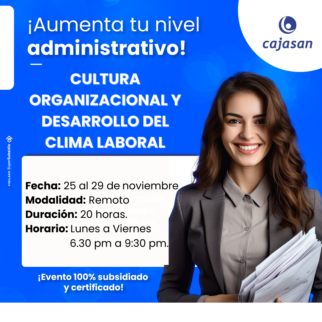 CURSO CULTURA ORGANIZACIONAL Y DESARROLLO DEL CLIMA LABORAL