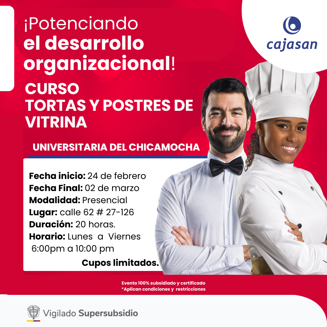 CURSO TORTAS Y POSTRES DE VITRINA