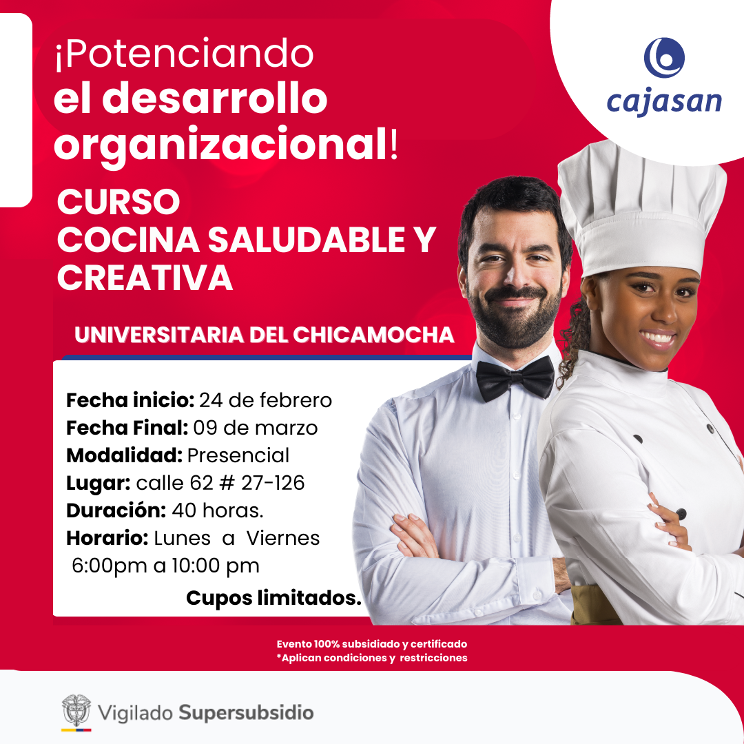 CURSO COCINA SALUDABLE Y CREATIVA