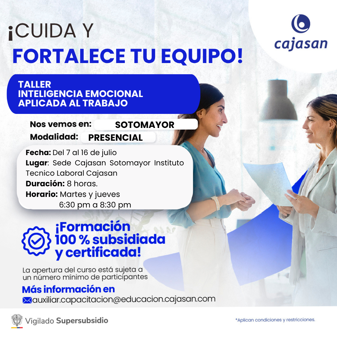 TALLER INTELIGENCIA EMOCIONAL APLICADA AL TRABAJO
