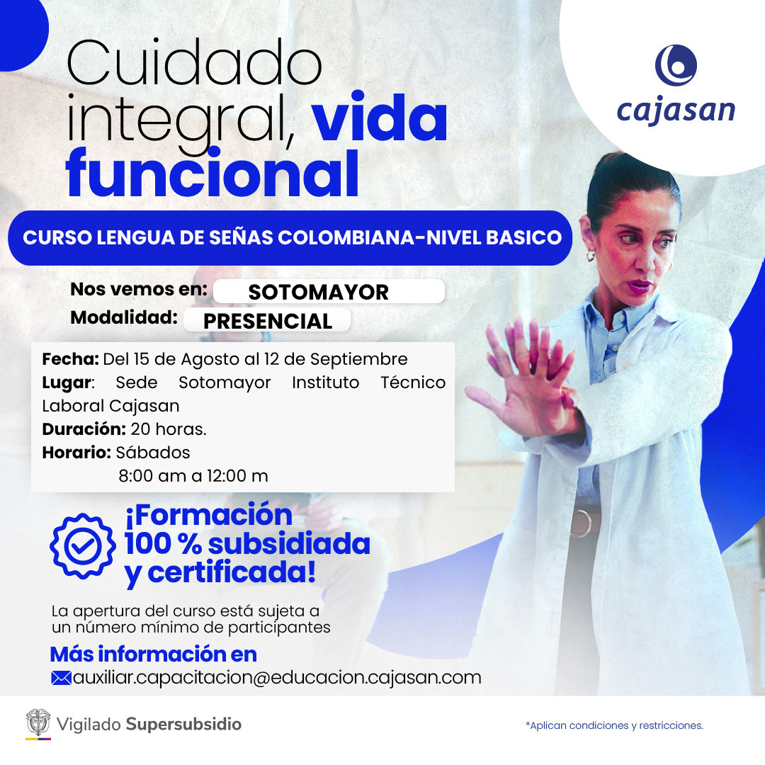 CURSO LENGUA DE SEÑAS COLOMBIANA NIVEL BÁSICO