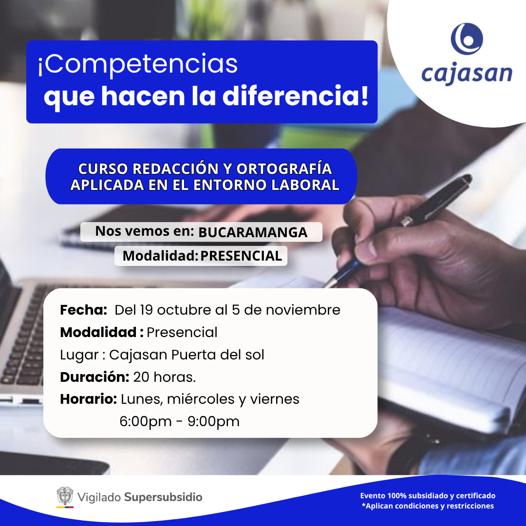 CURSO REDACCIÓN Y ORTOGRAFÍA APLICADA EN EL ENTORNO LABORAL